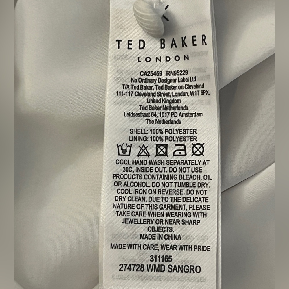 NWT Ted Baker Women's Ivory Angel Sleeve Fit-Flare Mini Dress US size 4 - Picture 10 of 15
